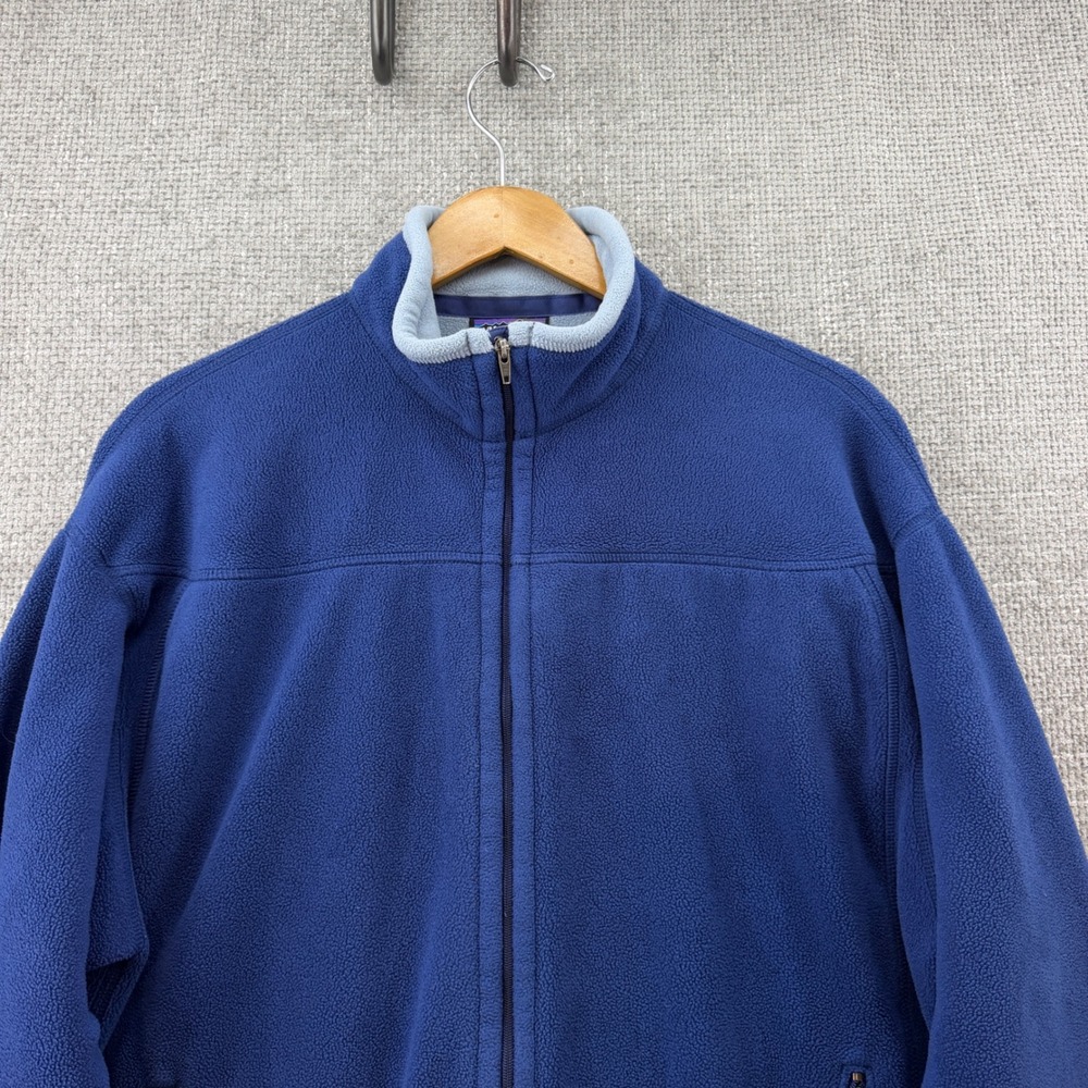 Vintage 2005 Patagonia Syncilla Full Zip Fleece Jacket Mens Large Blue Pockets
